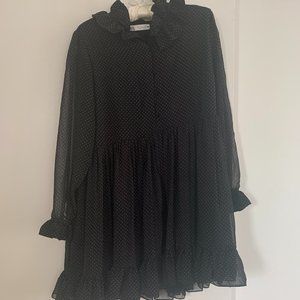 Zara Black Polka Dot Mini Dress